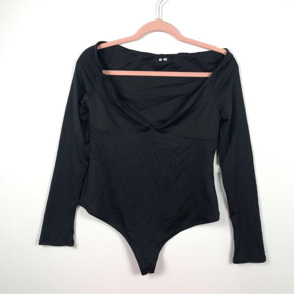 ALIX NYC Jules Boat Neck Long Sleeve Bodysuit Black Large - Picture 6 of 12